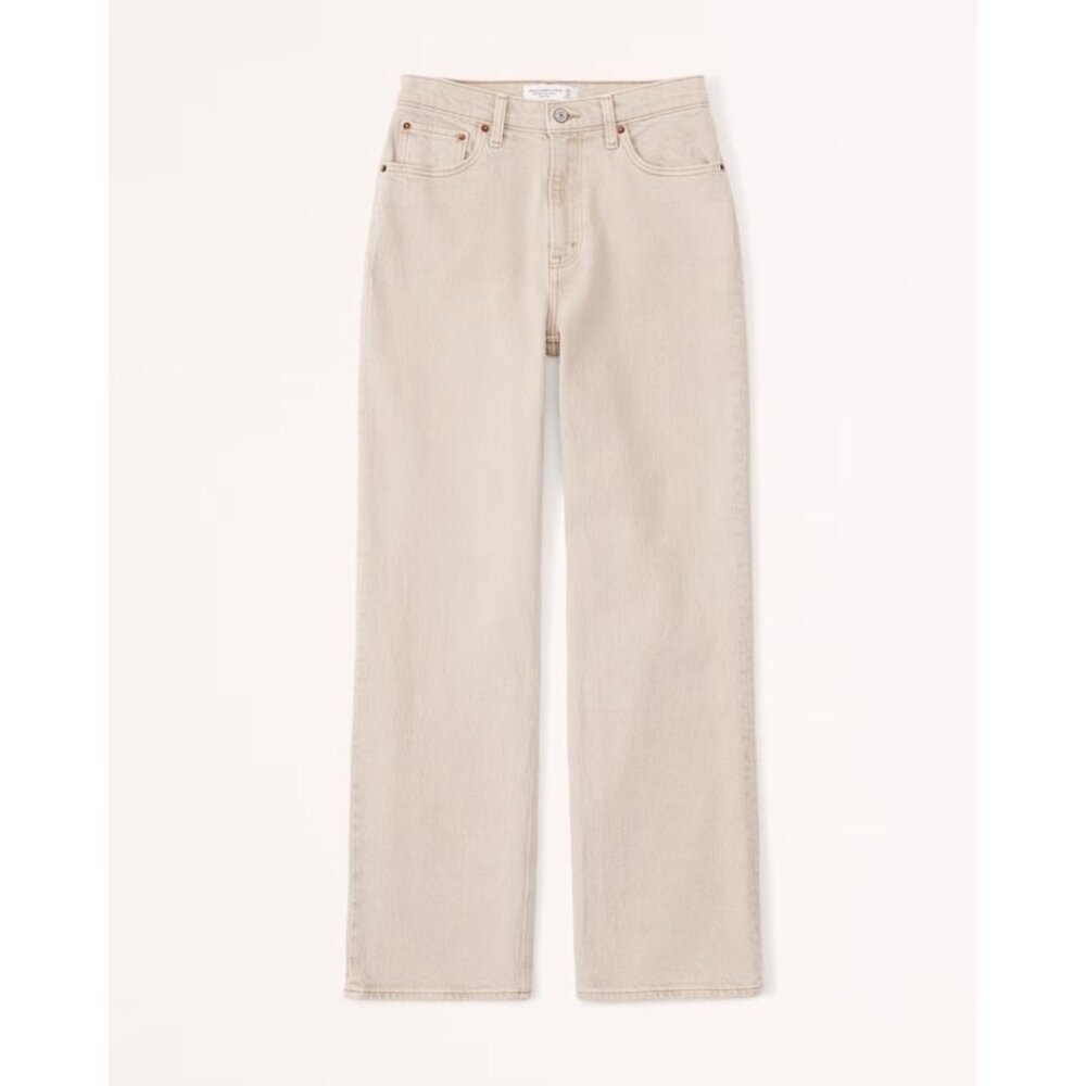 Abercrombie & Fitch Curve Love High Rise 90s Relaxed Jean Sz 29 (Oat)
